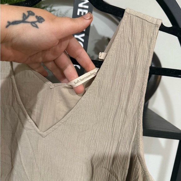 Soft Surroundings Cream Mini Dress size petite medium - Picture 6 of 10